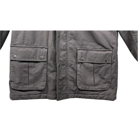 Banana Republic Jacket Mens 2XL Charcoal Hooded Utility Field Canvas Pockets - Picture 11 of 11